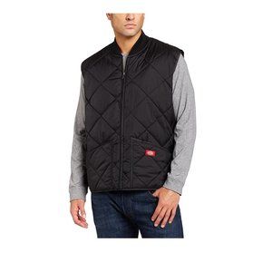 NWT Dickies Men's Diamond Quilted Nylon Vest Jacket Black Size XL $90 3D76